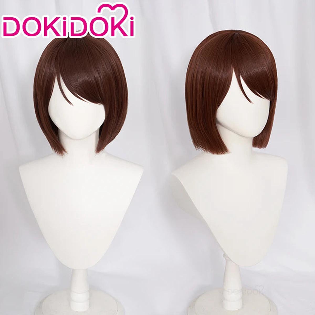 Ready For ShipDokiDoki Anime Cosplay Cosplay Wig Short Straight Brown Hair