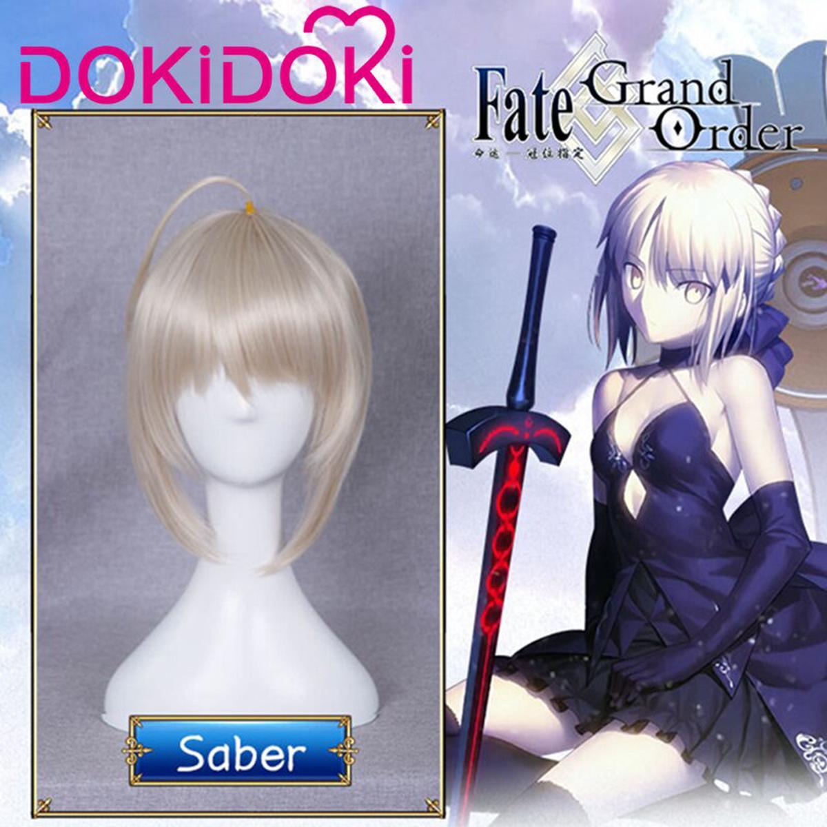 Ready For ShipDokiDoki Game Fatestay night Cosplay Wig Arutoria Pendoragon Hair Women Fatestay night Saber Alter Cosplay Short Wig