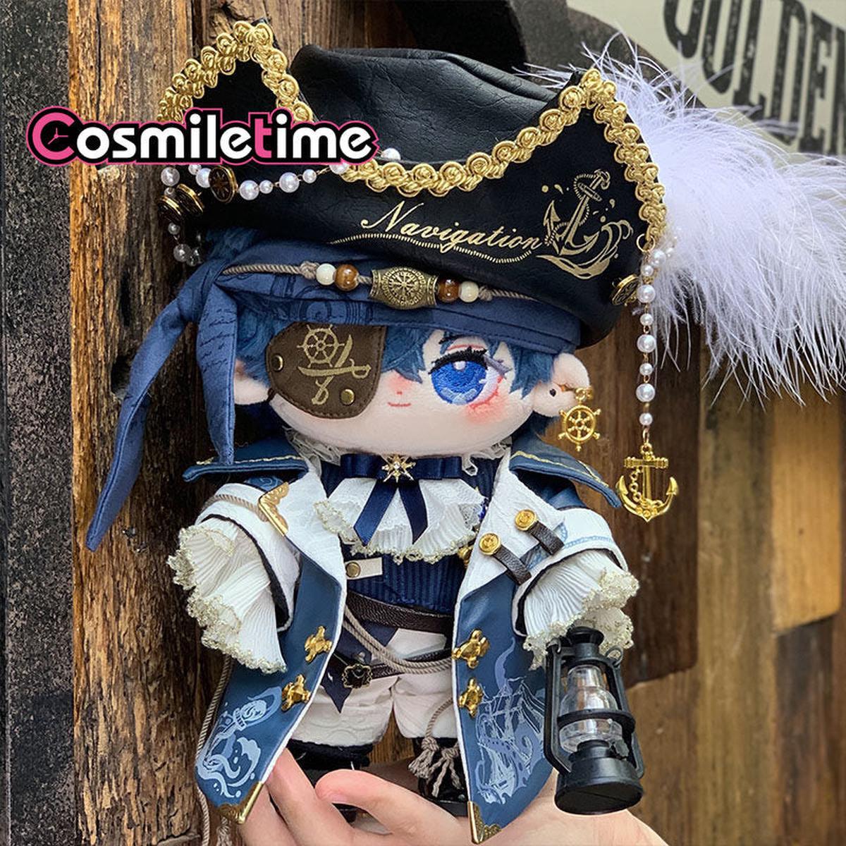 Nail Milk electric bell 20cm Plush Doll Clothes Captain Clothes Doll Accessories