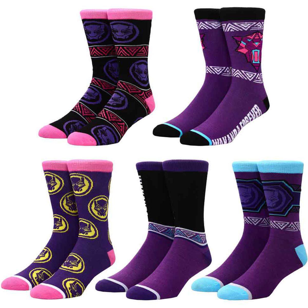 PRESALE Marvel - Black Panther Wakanda Forever Crew Sock 5-Pair Set