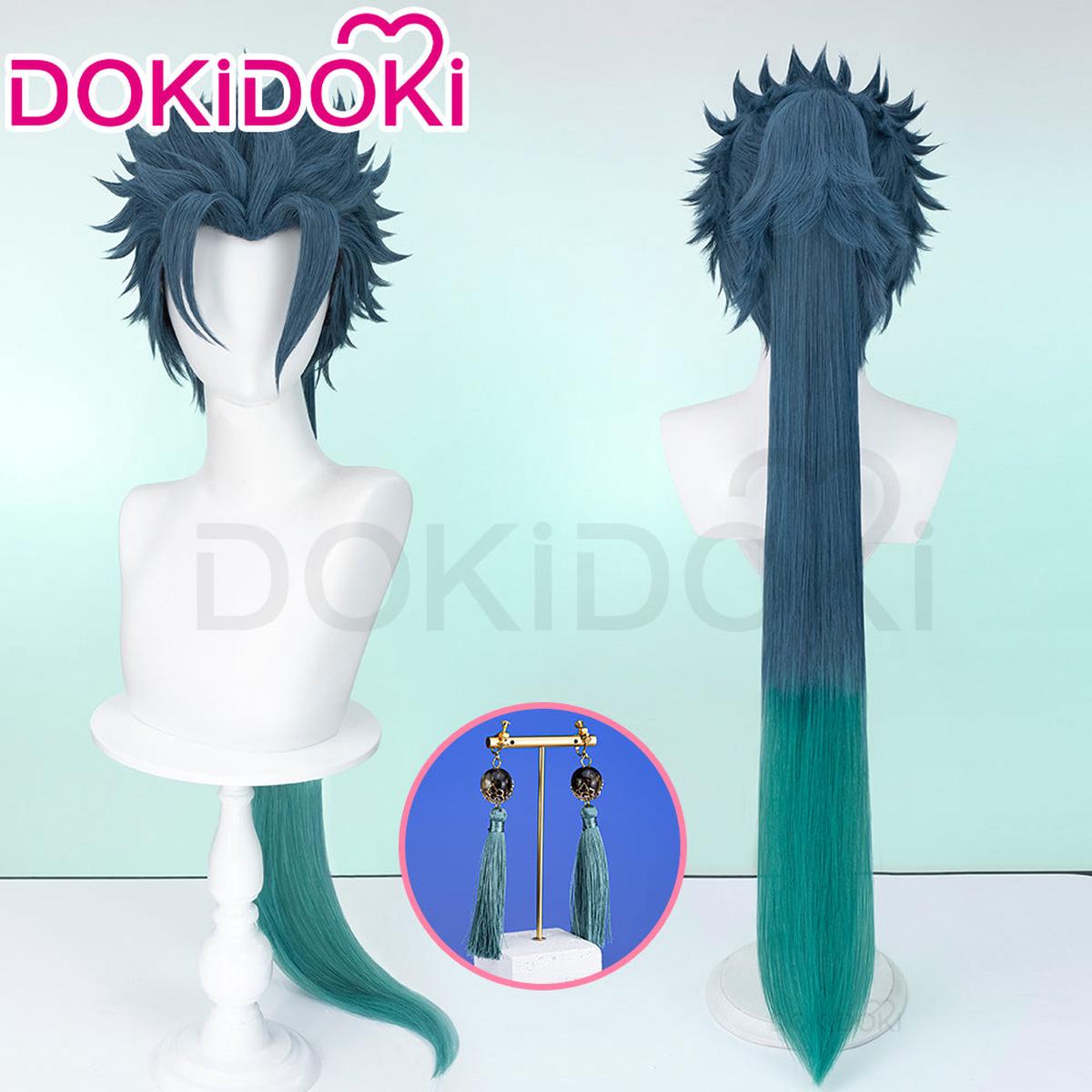 Ready For ShipDokiDoki Game Wuthering Waves Cosplay Ji Yan Wig Long Straight Blue Green Hair Jiyan