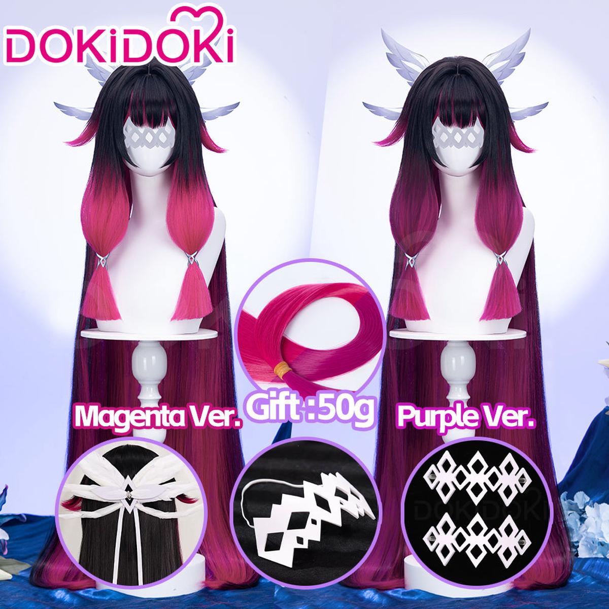 Partially Ready For Ship120CM 110CMDokiDoki Game Genshin Impact Fatui Harbinger Cosplay Wig Cosplay Columbina Wig Long Straight