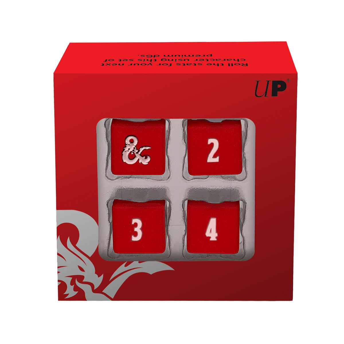 Ultra Pro Heavy Metal D6 Dice Set RedWhite for DD