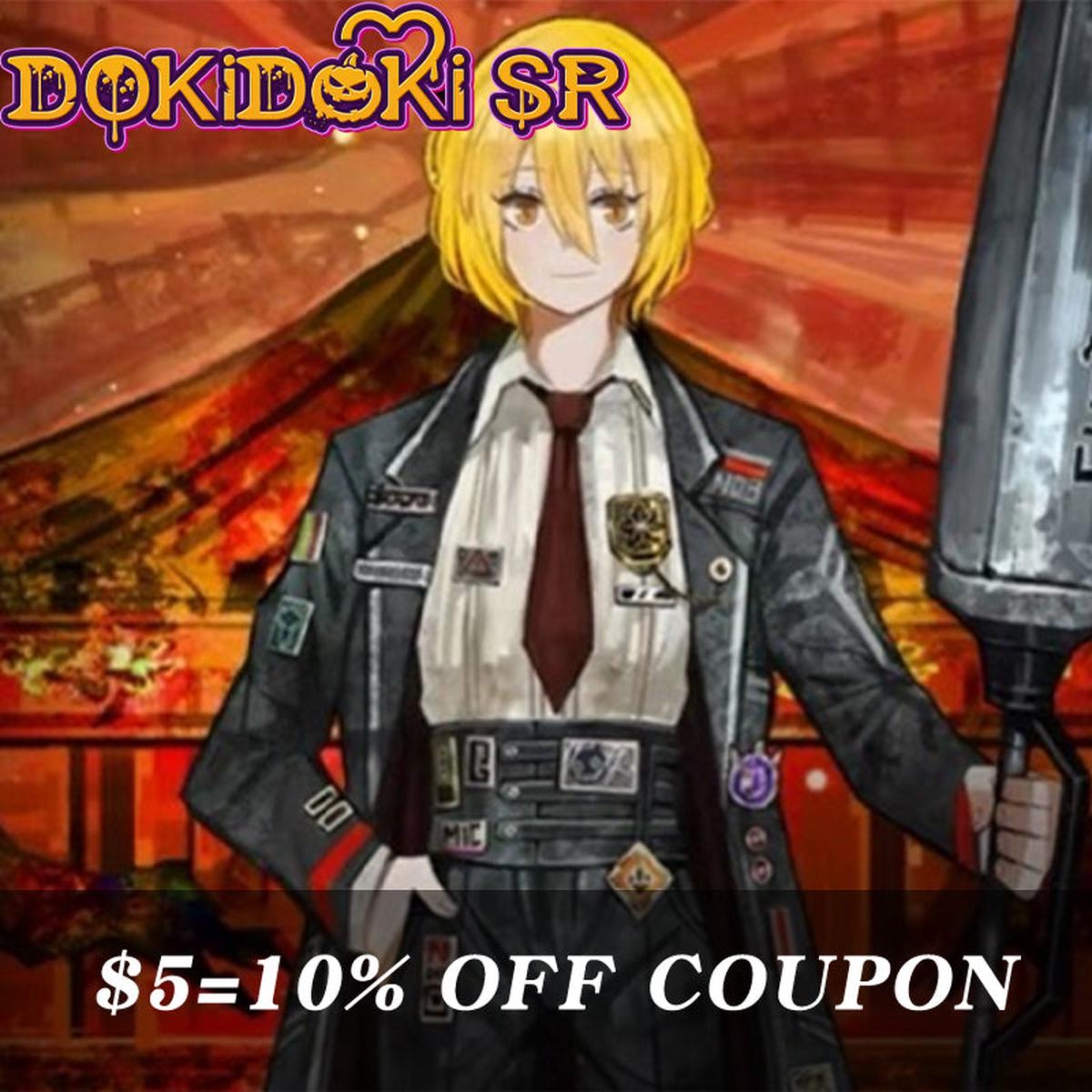 5 Deposit 10 OFF Coupon DokiDoki-SR Game Cosplay Black Suit Costume Women Halloween