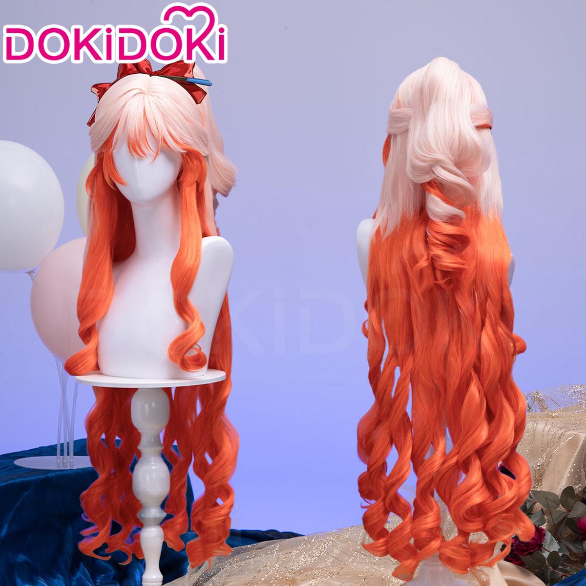 Normal Ver Ready For ShipDokiDoki Game Arknights Cosplay Haruka Wig Long Curly Light Pink Orange Gradient Hair