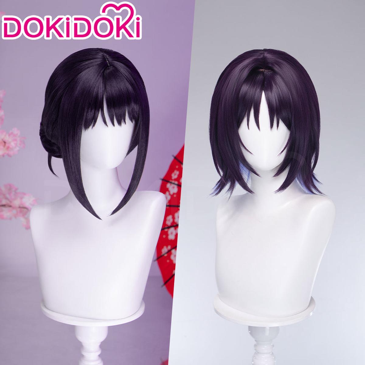 Loose Ver Ready For ShipDokiDoki Anime Cosmic Princess Kaguya Cosplay Iroha Sakayori Wig Short Purple Blue Hair Bun