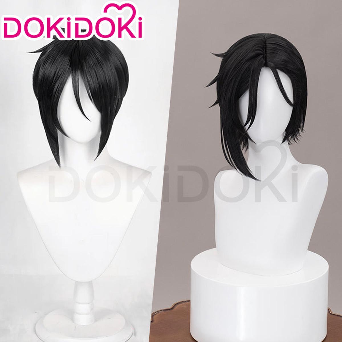 Normal Ver Ready For ShipDokiDoki Anime Black Butler Cosplay SebastianMichaelis Wig Short Black Hair