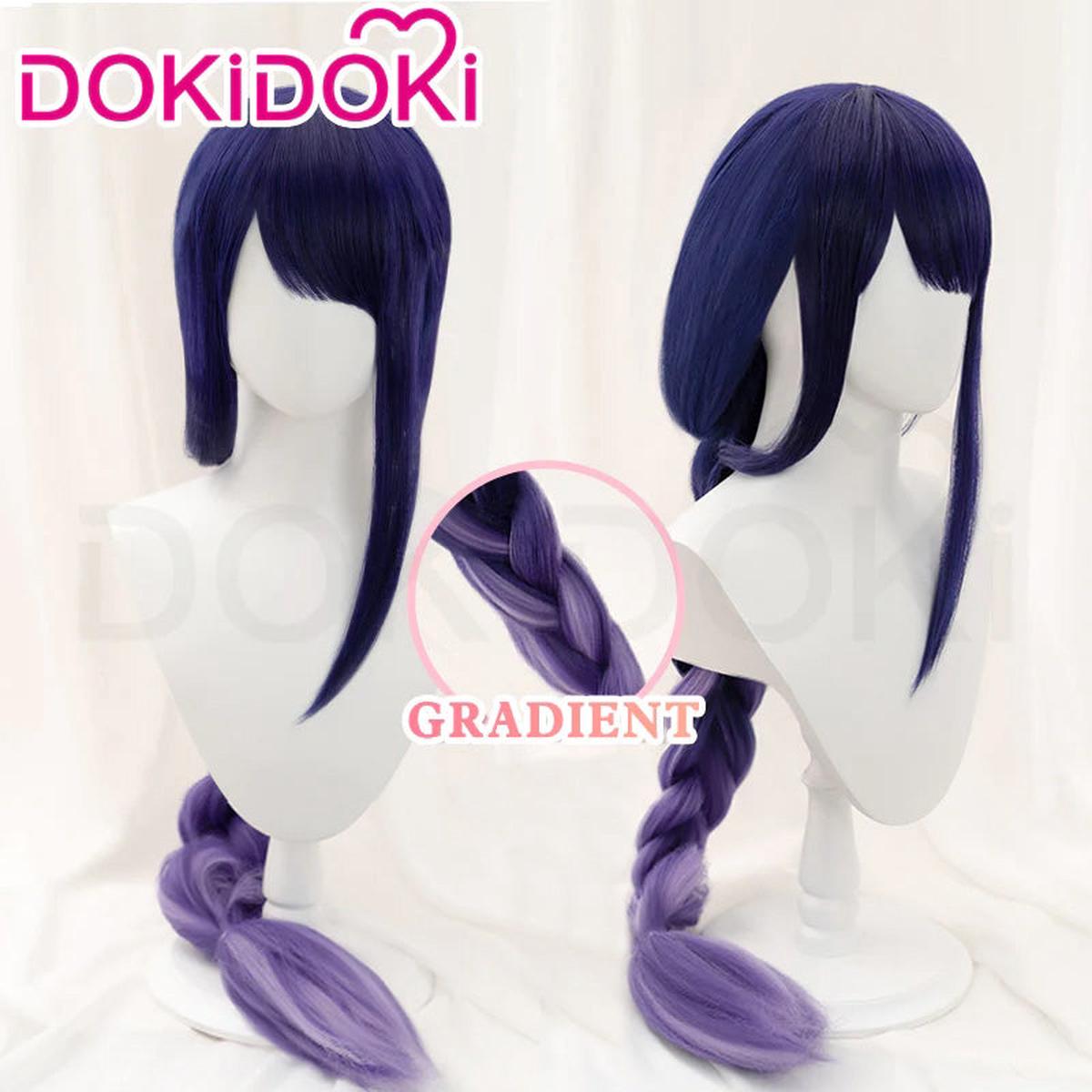 Gradient VerDokiDoki Game Genshin Impact Cosplay Version Raiden Shogun Baal Wig DyedLong Purple