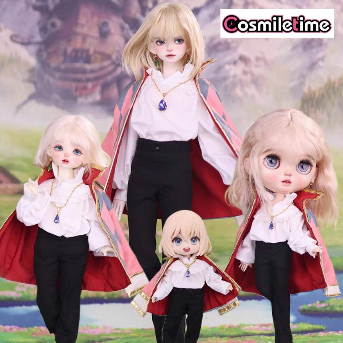 Handmade Hot Anime Pink Coat Noble Wizard Magician OB11 OB22 OB24 112 BJD MJD Finished Clothes Figure Dolls Accessories