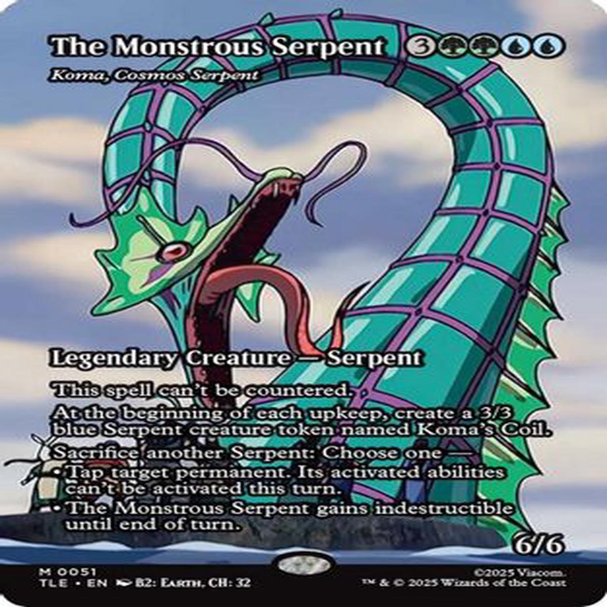 The Monstrous Serpent - Koma Cosmos Serpent (Borderless) (TLE-051) - Avatar The Last Airbender Eternal-Legal