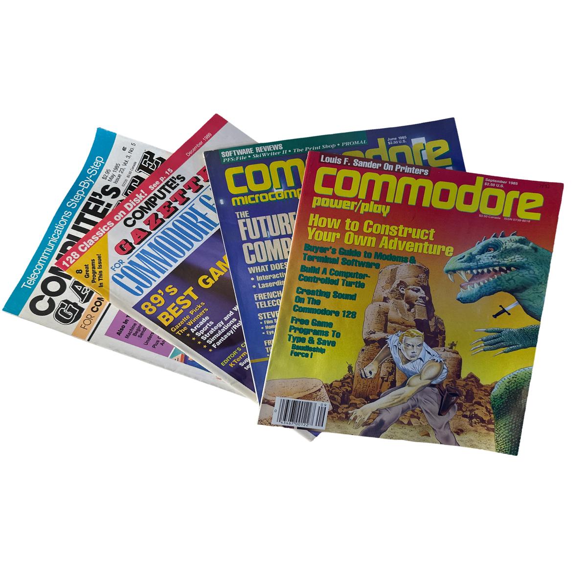 Various Commodore Magazines (Commodore PowerPlay September 1985 Commodore Microcomputers June 1985 Computes Gazette December 1989 Computes Gazette May 1985)