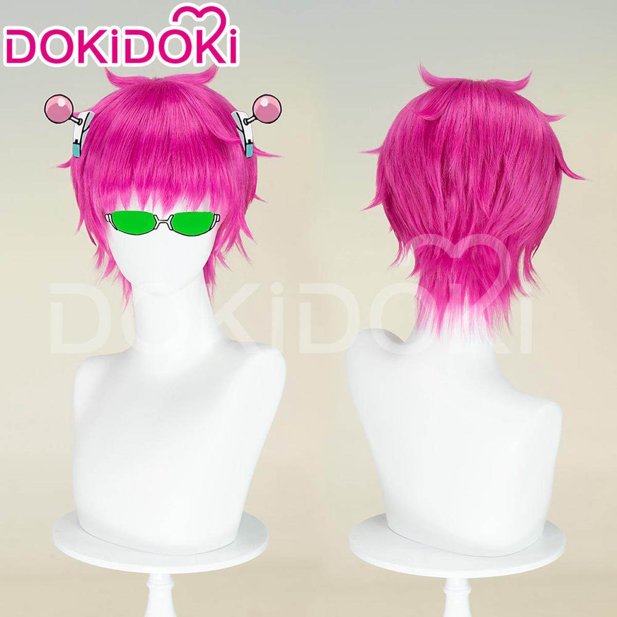 In StockDokiDoki Anime The Disastrous Life of Saiki K Cosplay Saiki Kusuo Cosplay Wig Short Pink Wig