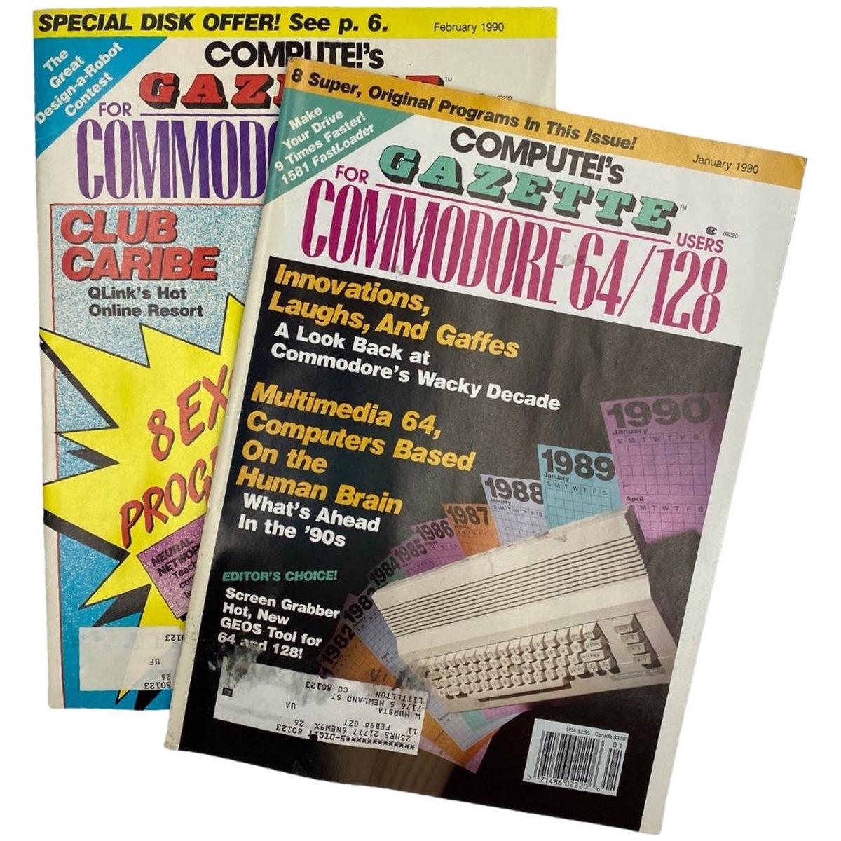 Computes Gazette 1990 Back Issue(s) C64 C128 VIC-20 Commodore 64 Magazine