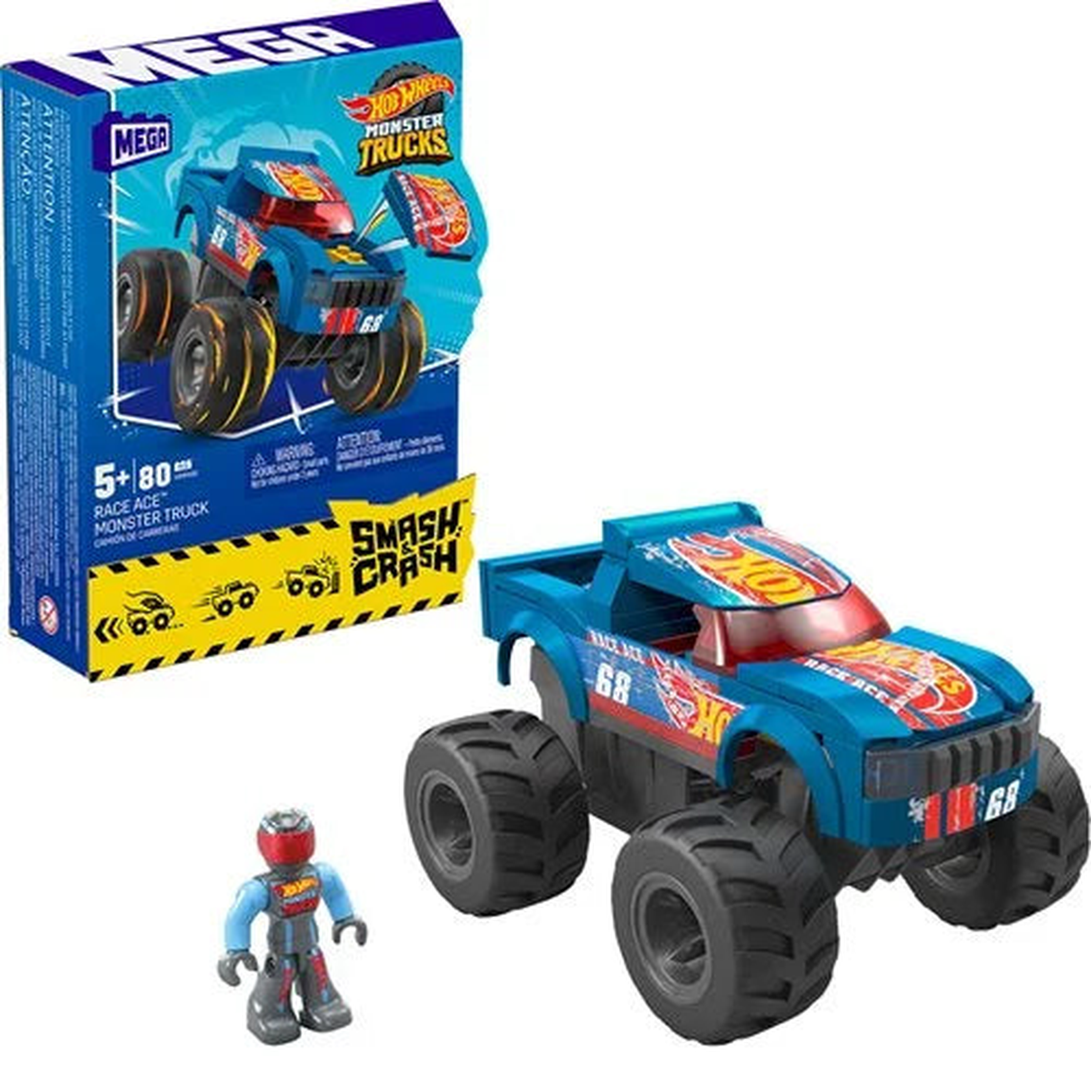 Mega Hot Wheels - Smash Crash Race Ace Monster Truck Mattel