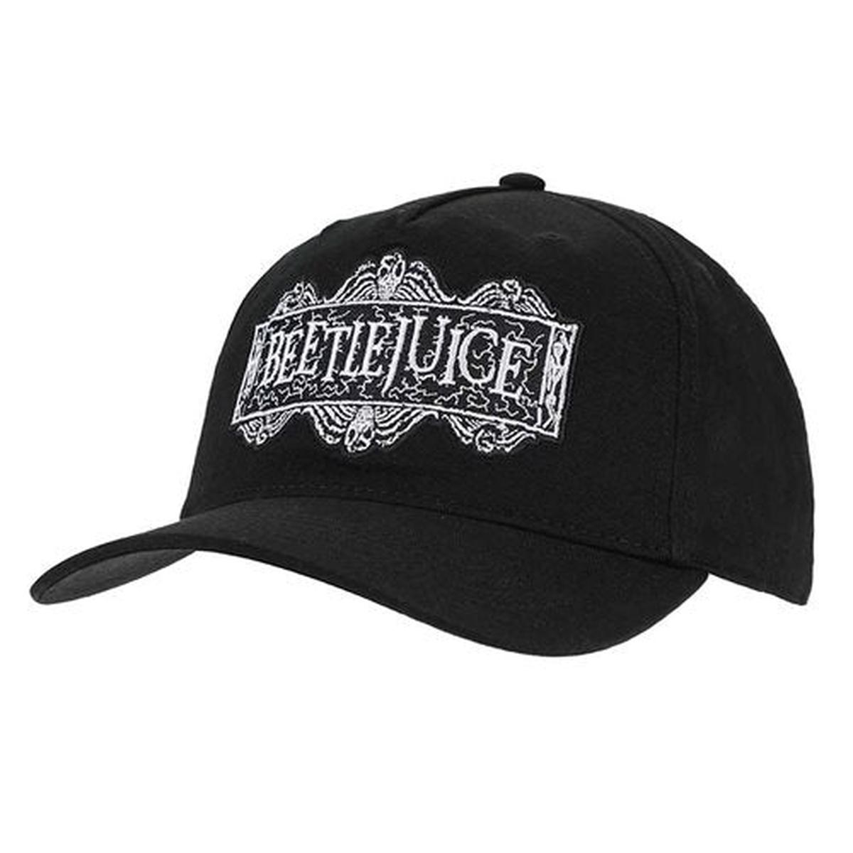 Beetlejuice Embroidered Logo Pre-Curved Bill Snapback Hat Bioworld