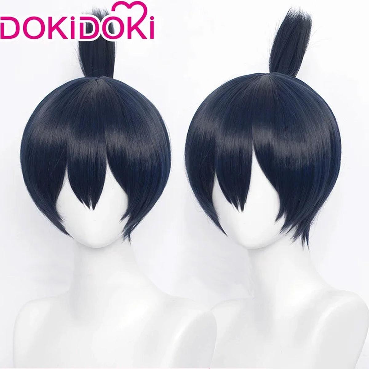 Wig Ready For ShipDokidoki Mange Anime Cosplay Wig Men Halloween Short Dark Blue Earring