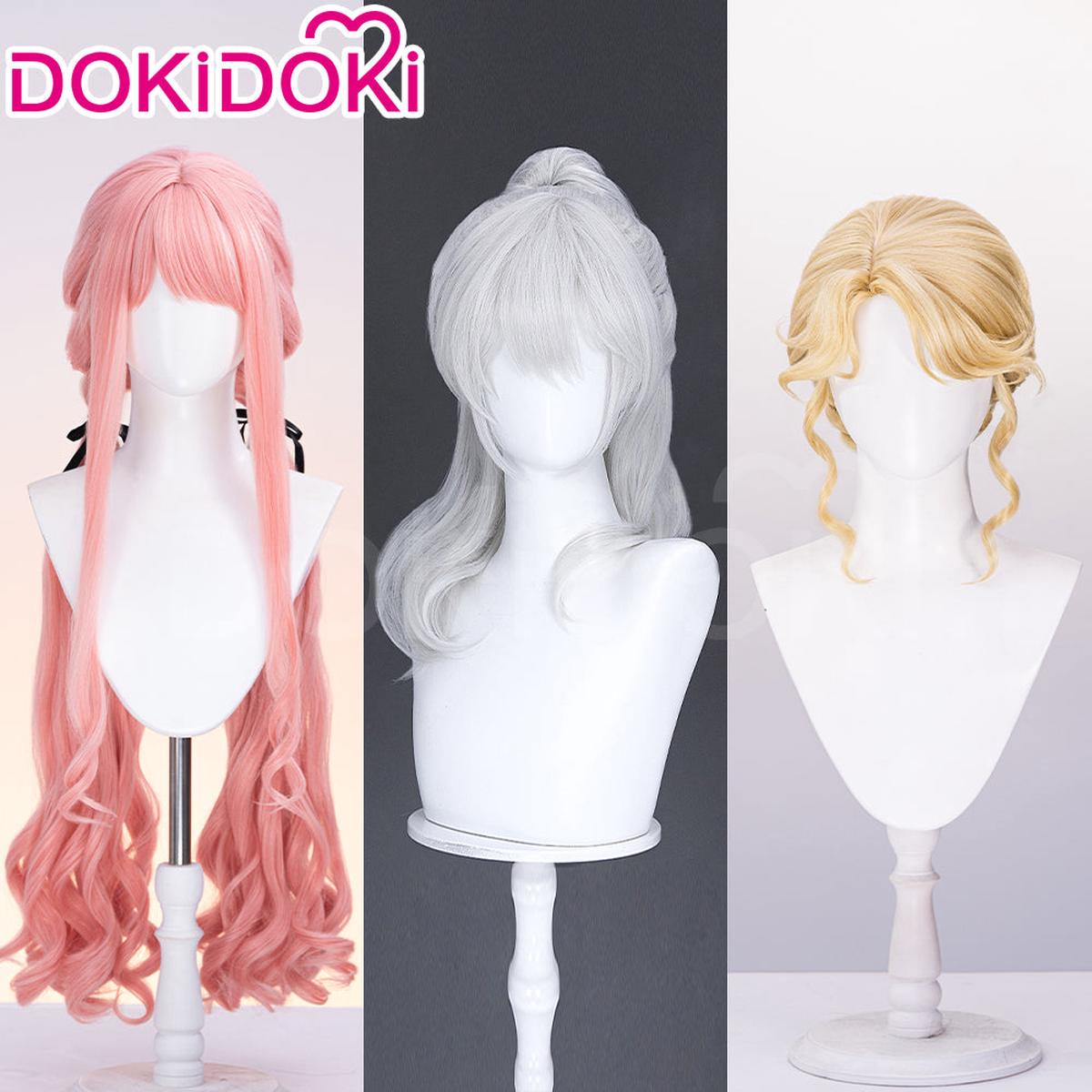 Ready For ShipDokiDoki Game Infinity Nikki Cosplay Nikki Wig Long Curly Pink Silver Hair Double Ponytail Floral Memory Distant Memory Breezy Tea Time