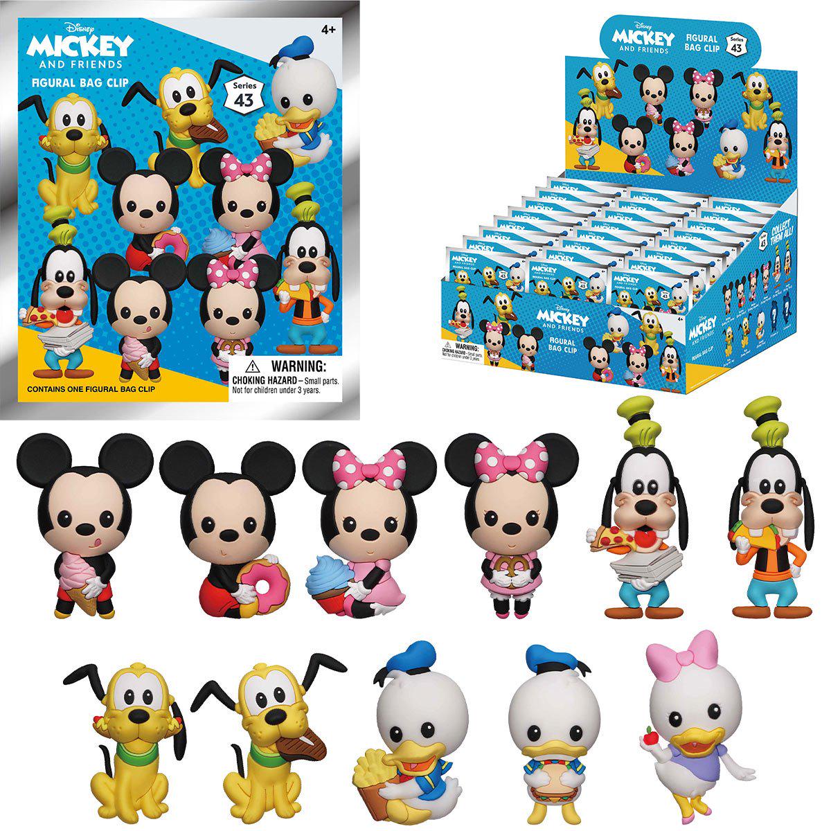 Mickey and Friends with Food 3D Bag Clip - Case of 24 - Gacha Mystery Blindbox Monogram