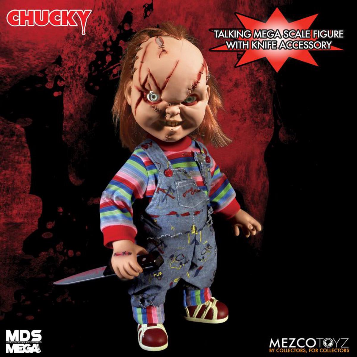 Mezco Designer Series Mega Scale - Bride of Chucky Talking Scarred Chucky