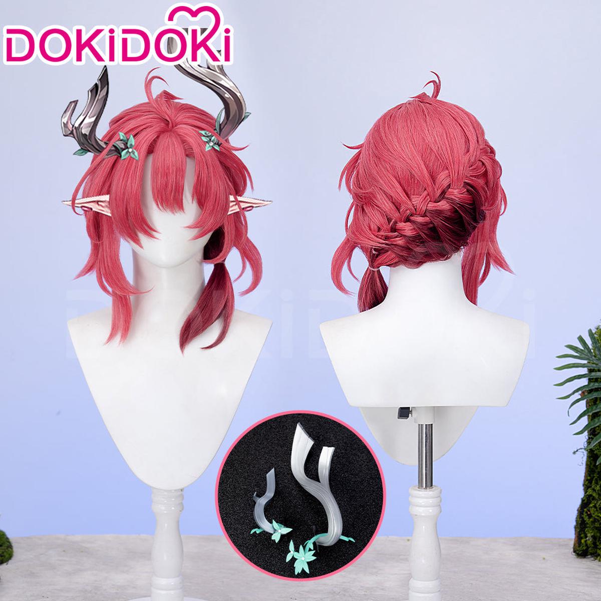 Ready For ShipDokiDoki Game Wuthering Waves Cosplay Ciaccona Wig Short Curly Red Hair Hair Accessory