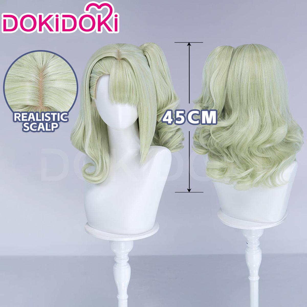 DokiDoki Game Zenless Zone Zero Cosplay Sunna Wig Long Curly Green Single Tail Hair ZZZ Chinatsu Remiel Angels of Delusion