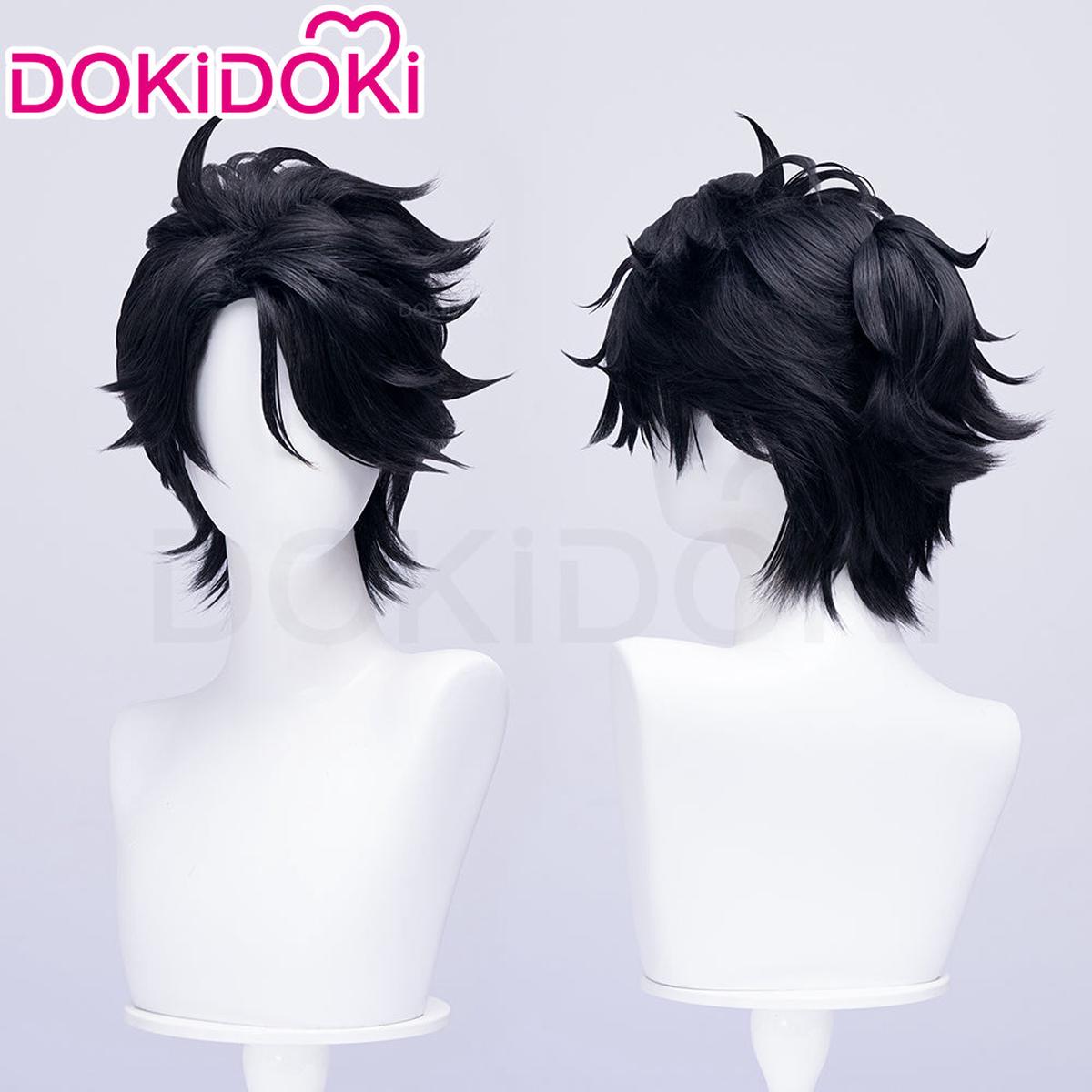 Ready For ShipDokiDoki Game Identity V Copslay Luca Balsa Wig Short Curly Black Hair Prisoner E-Sports idv