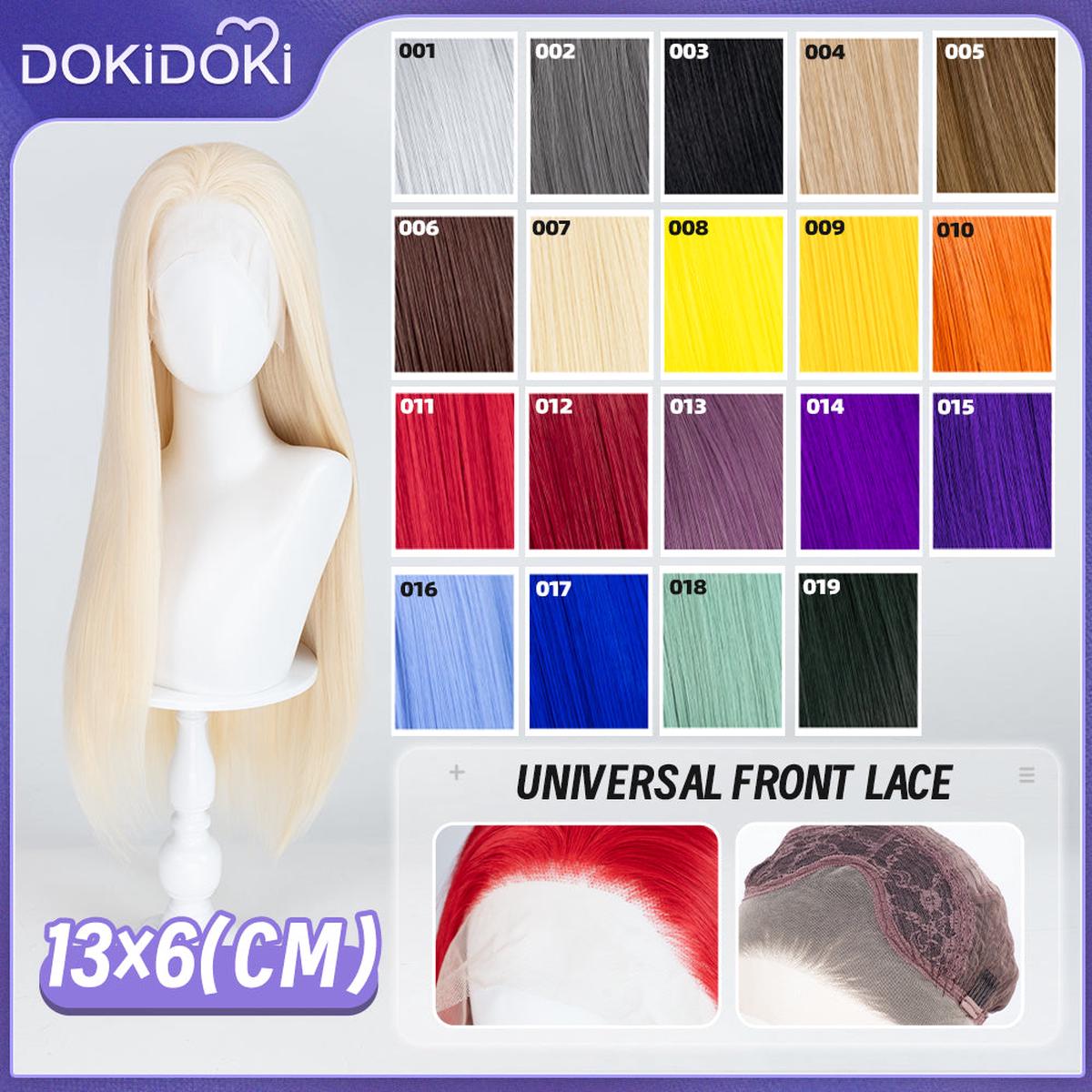 Partially Ready For Ship70cm Front LaceDokiDoki Cosplay Wig Basic Wig Long Straight Red White Black Yellow Orange Purple Blue Green Brown Hair