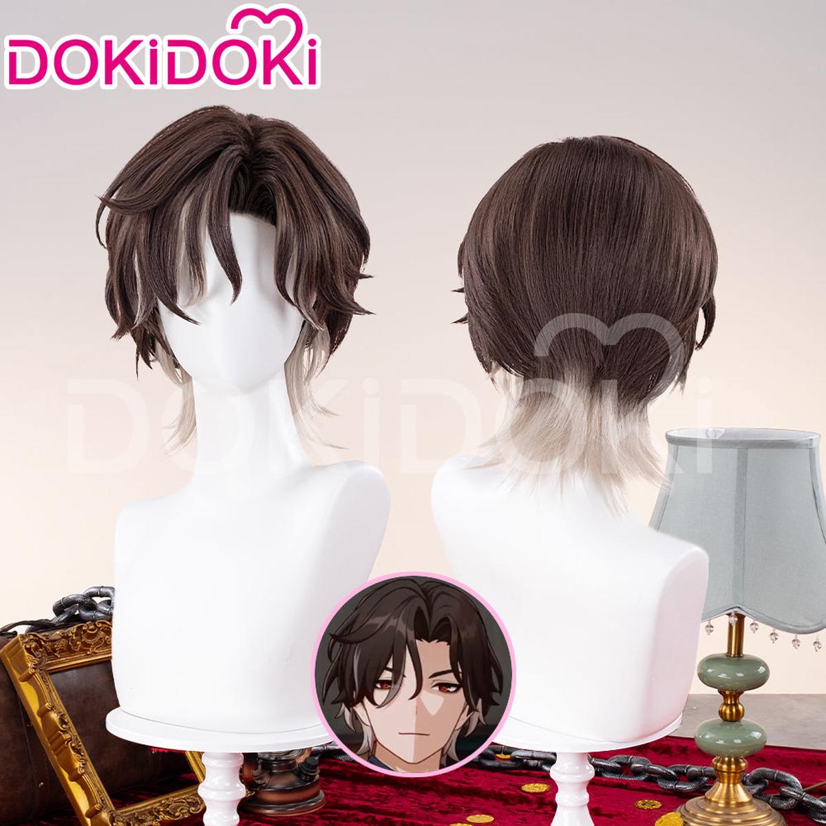 Ready For ShipDokiDoki Game Honkai Star Rail Cosplay Mr Reca Wig Short Curly Brown Hair