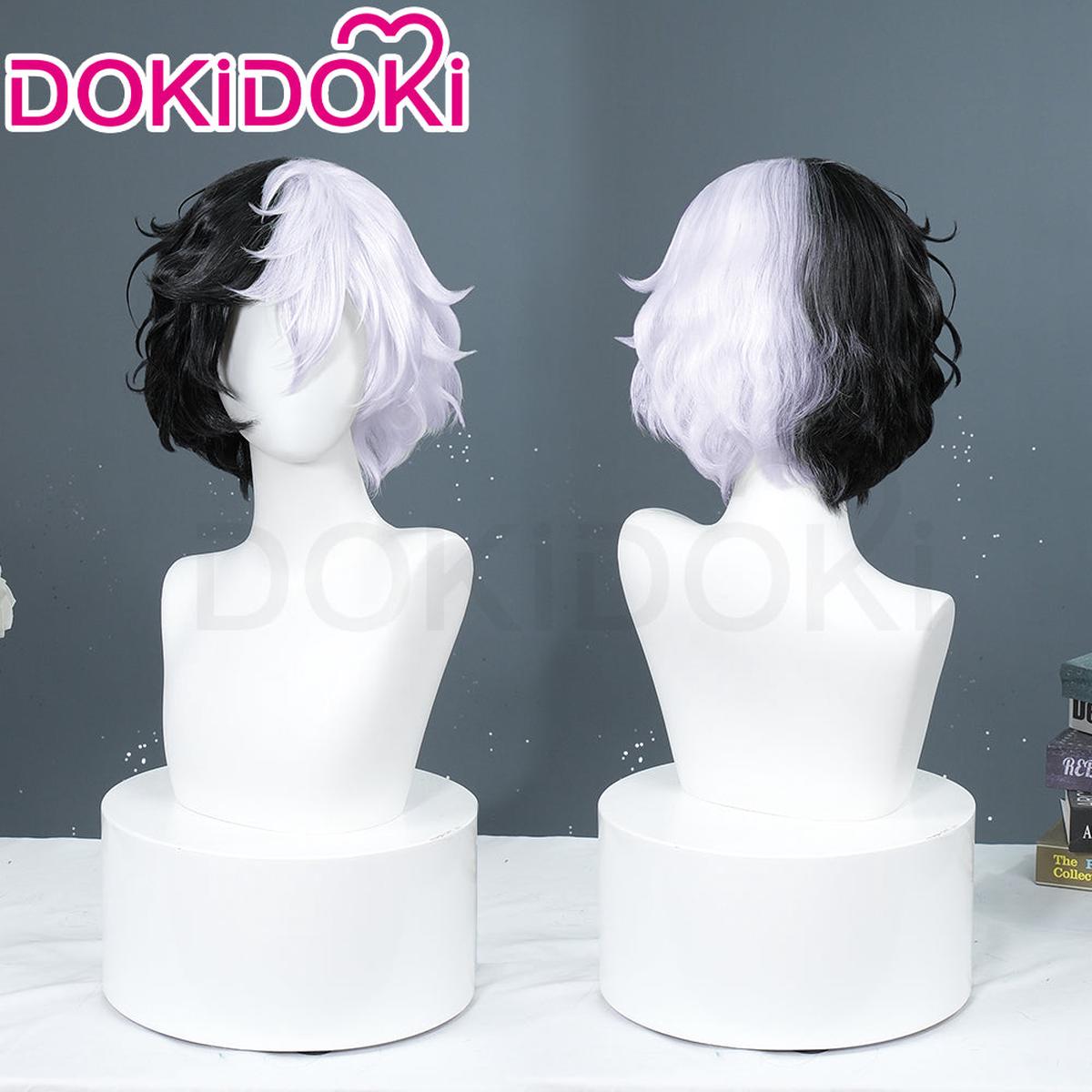 Ready For ShipDokiDoki Anime Cosplay Wig Short Black White Hair Q