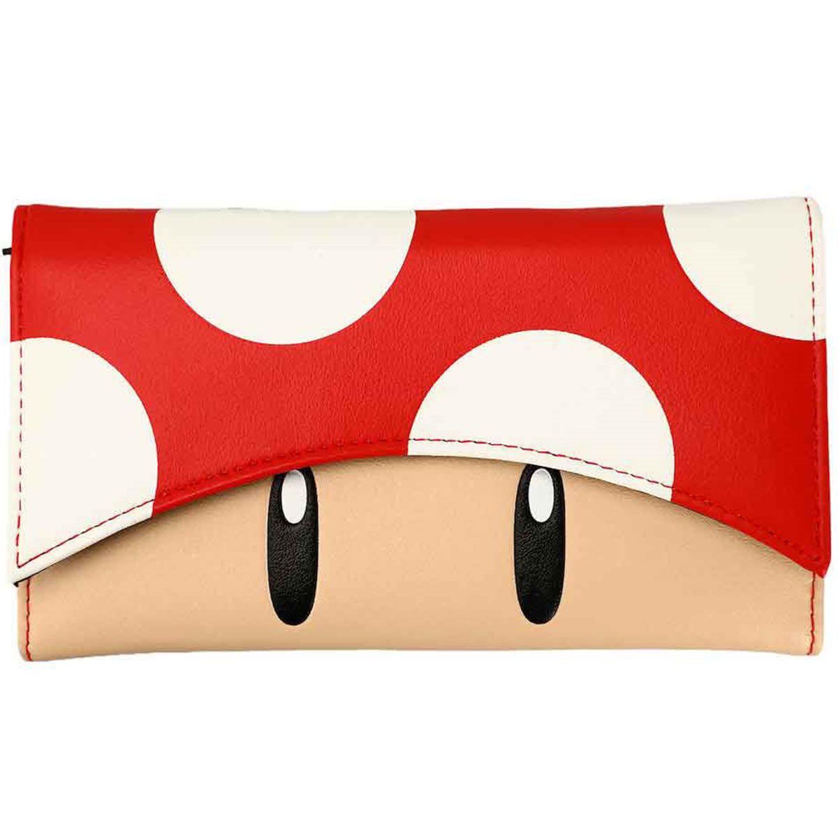 Super Mario Red Mushroom Flap Tri-Fold Wallet Bioworld