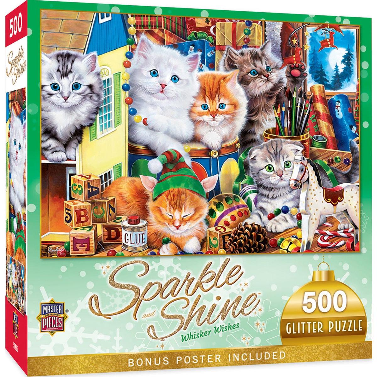 Sparkle Shine - Whisker Wishes 500 Piece Glitter Jigsaw Puzzle