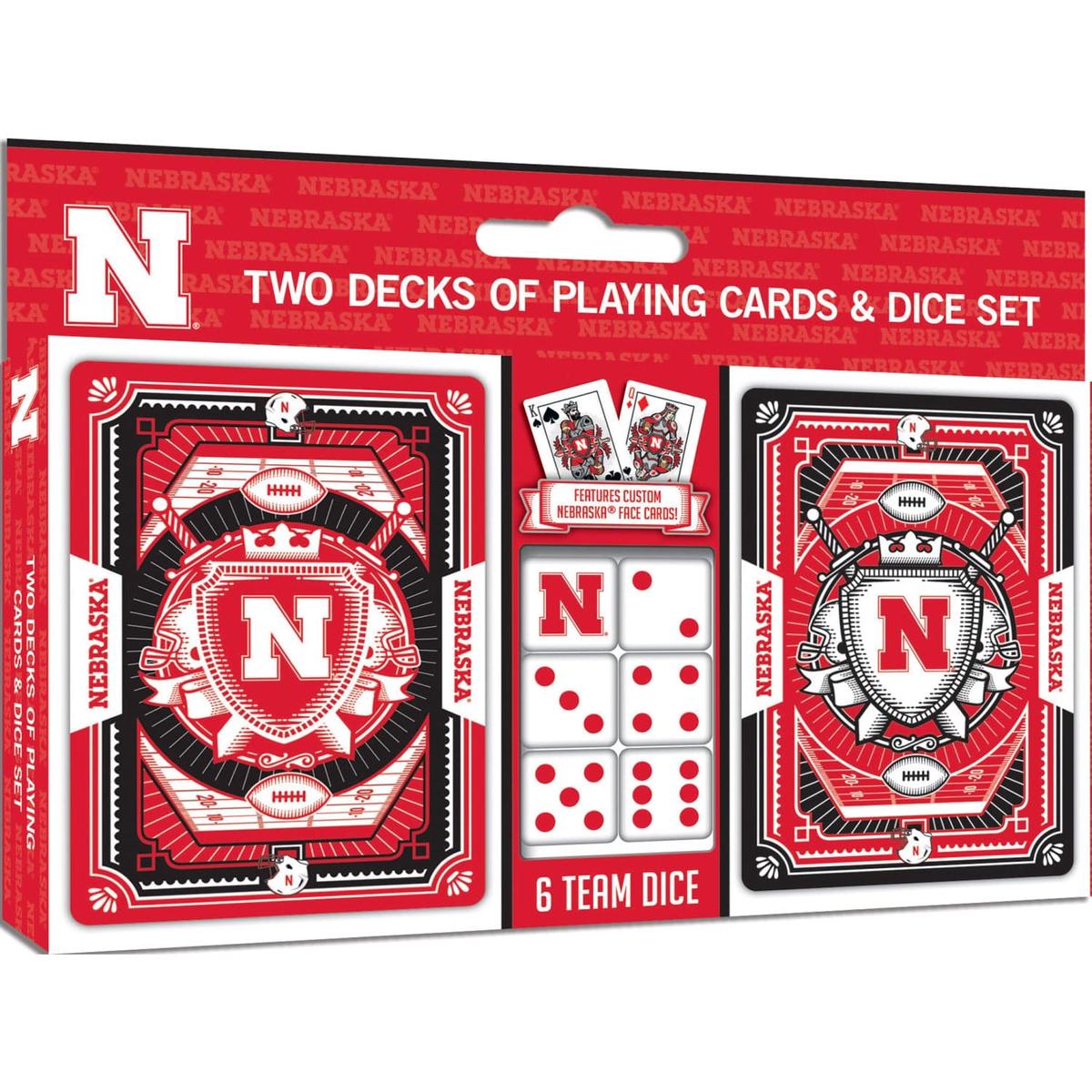 Nebraska Cornhuskers - 2-Pack Playing Cards Dice Set