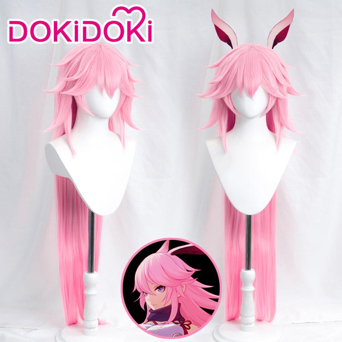 Ready For ShipDokiDoki Game Honkai Impact 3 Cosplay Yae Sakura Cosplay Wig Long Pink