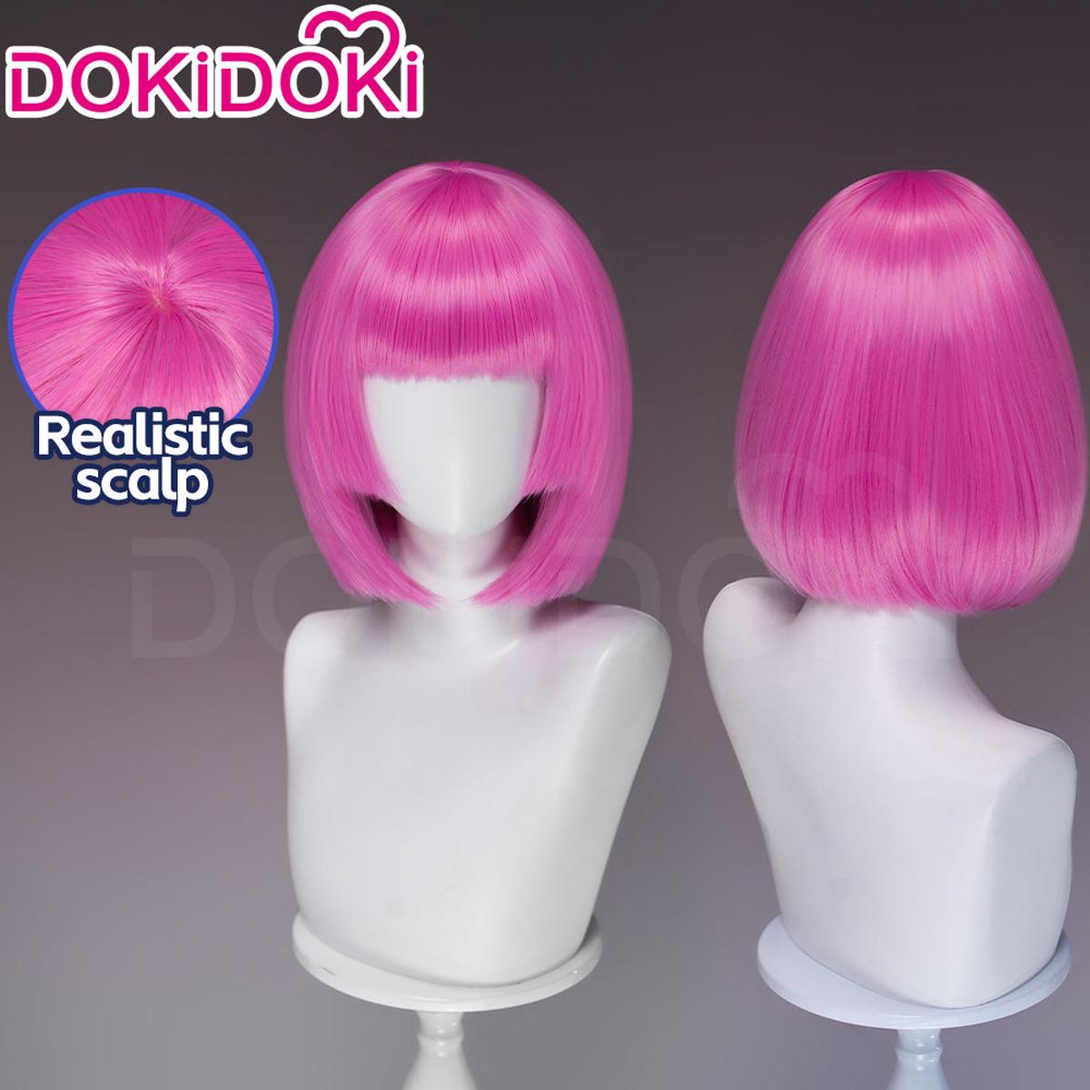 DokiDoki Mange Anime Cosplay Wig Pink Short Straight BOBO Hair