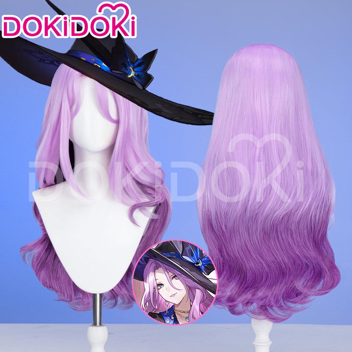 Ready For ShipDokiDoki Game Honkai Star Rail Cosplay Jade Wig Long Curly Pink Purple Hair