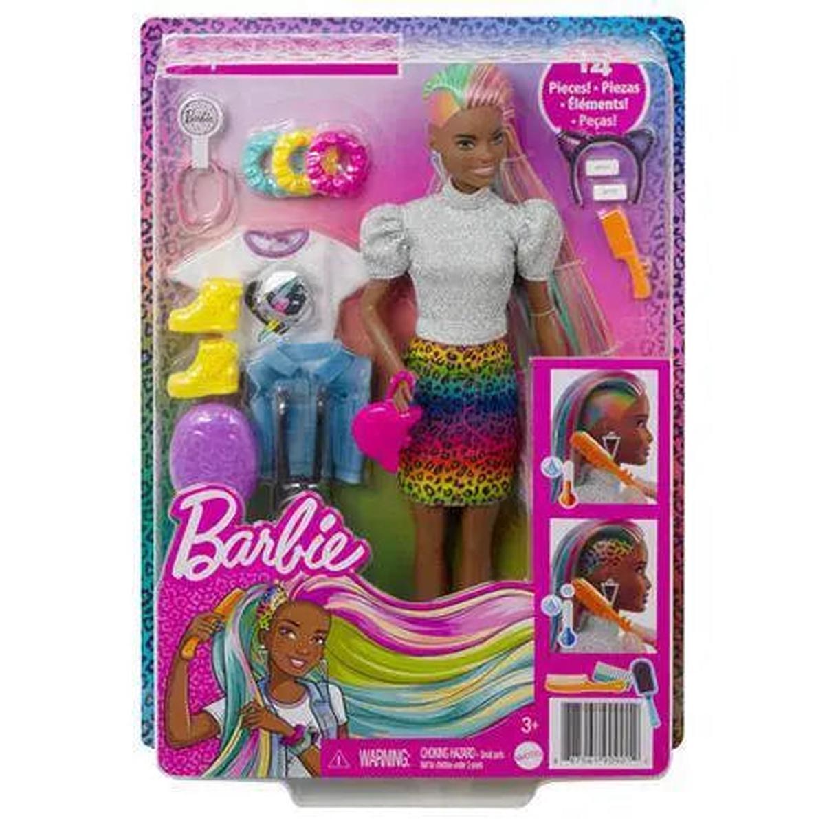 Barbie Leopard Rainbow Hair Doll 2