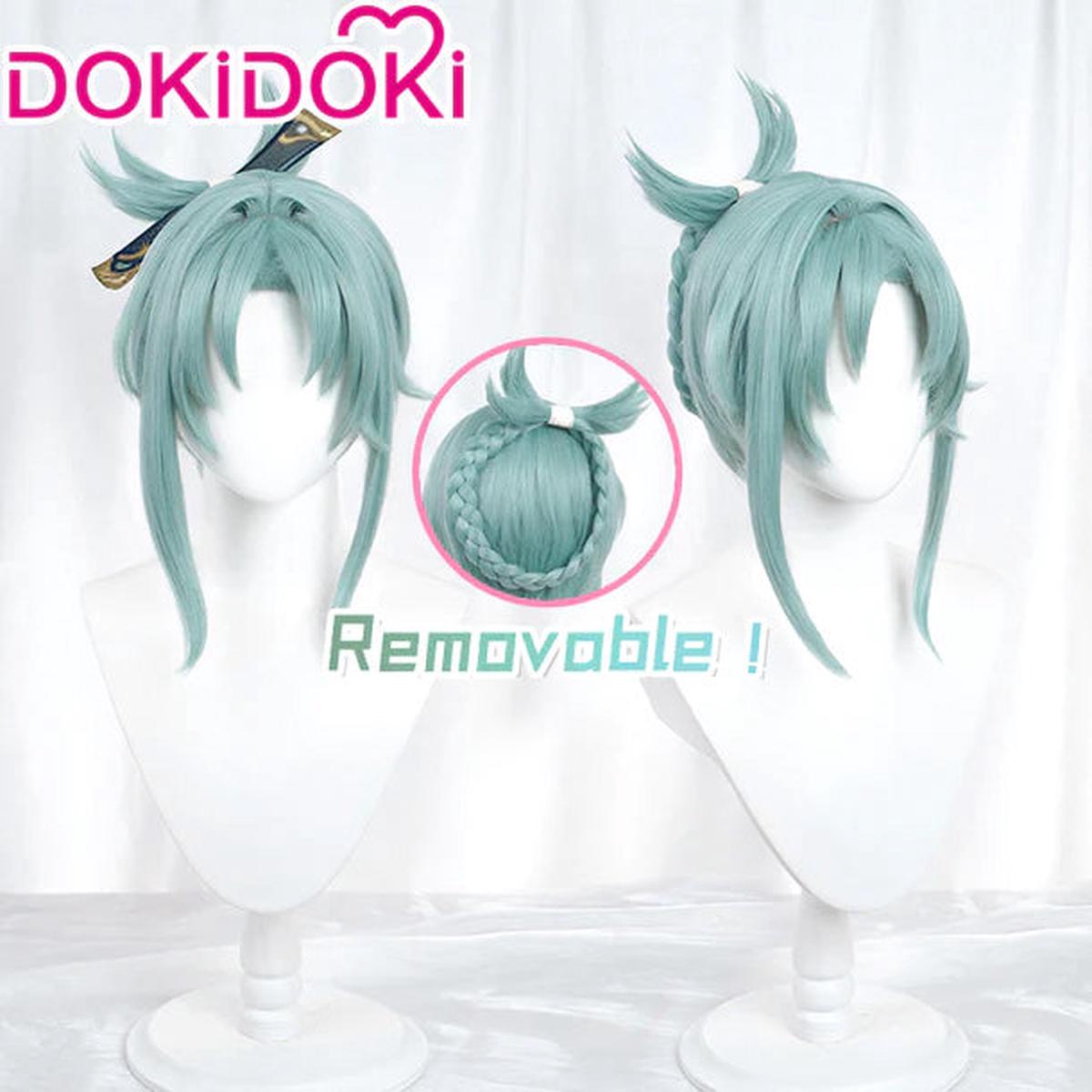 Last BatchDark Green Ver Ready For ShipDokiDoki Game Genshin Impact Cosplay Madame Ping Wig Pinger Short Dark Green