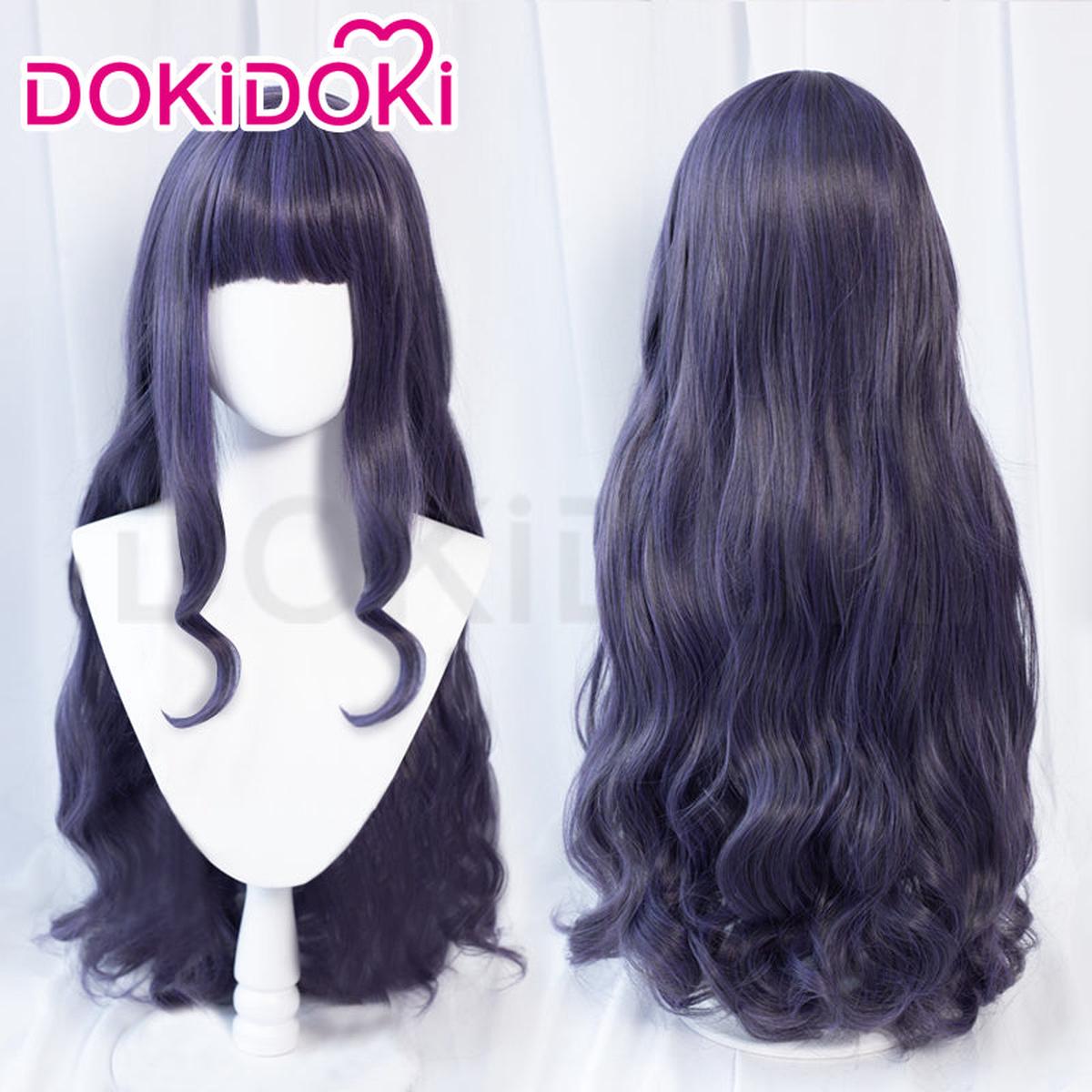 Ready For ShipDokiDoki Anime Card Captor Sakura Cosplay Tomoyo Daidouji Costume Wig Cardcaptor Sakura Long Curly Purple