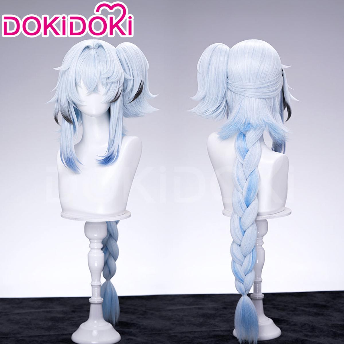 Ready For ShipDokiDoki Game Wuthering Waves Cosplay Buling Wig Long Curly Blue Gradient Hair Bu Ling