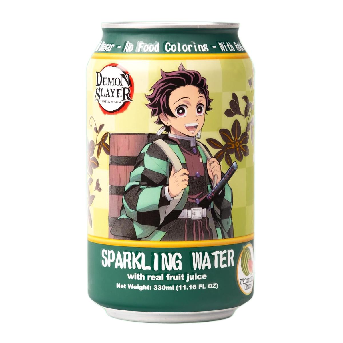 Demon Slayer Watermelon Sparkling Water 1116 fl oz (330 ml) Cans Tanjiro Kamado Collectible Anime Drink (1 Can)
