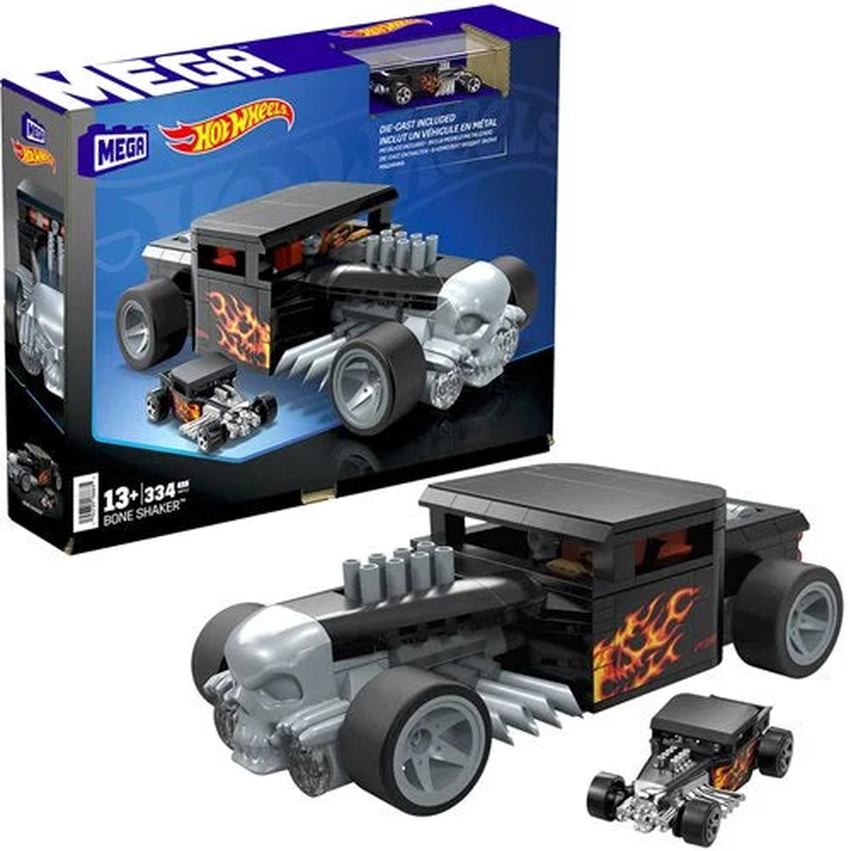 Mega Hot Wheels - Showcase Bone Shaker with Die-Cast Vehicle Mattel