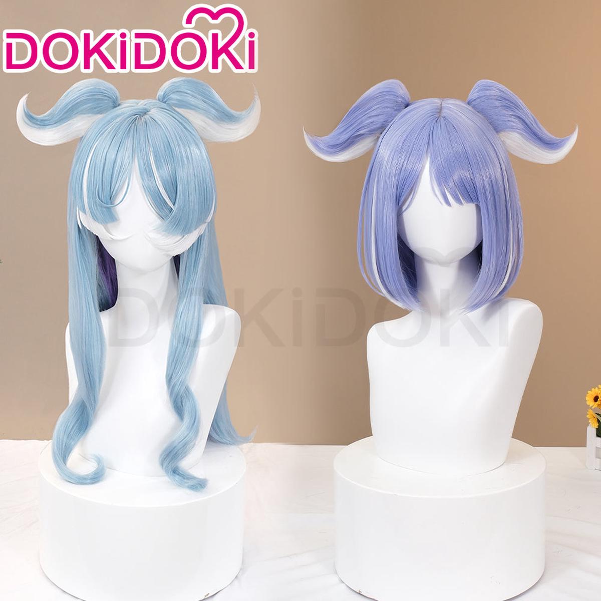 DokiDoki Vtuber NIJISANJI Cosplay Elira Pendora Wig Short Straight Purple Long Curly Blue Hair YouTuber