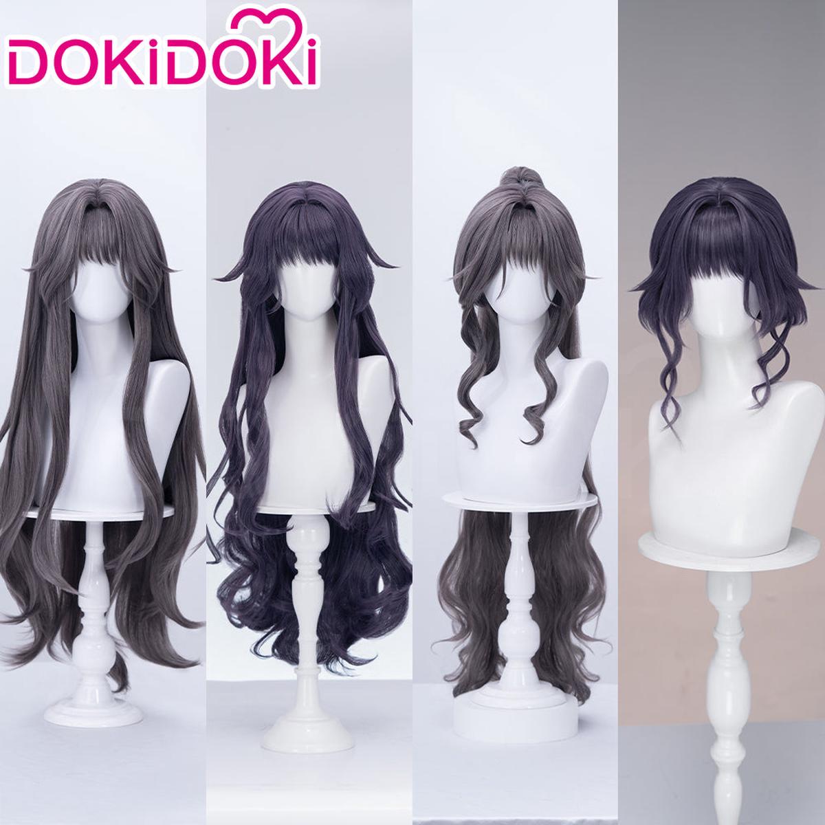 Partially Ready For ShipDokiDoki Anime The Fragrant Flower Blooms with Dignity Cosplay Waguri Kaoruko Wig Long Blackish Purple Hair Ponytail