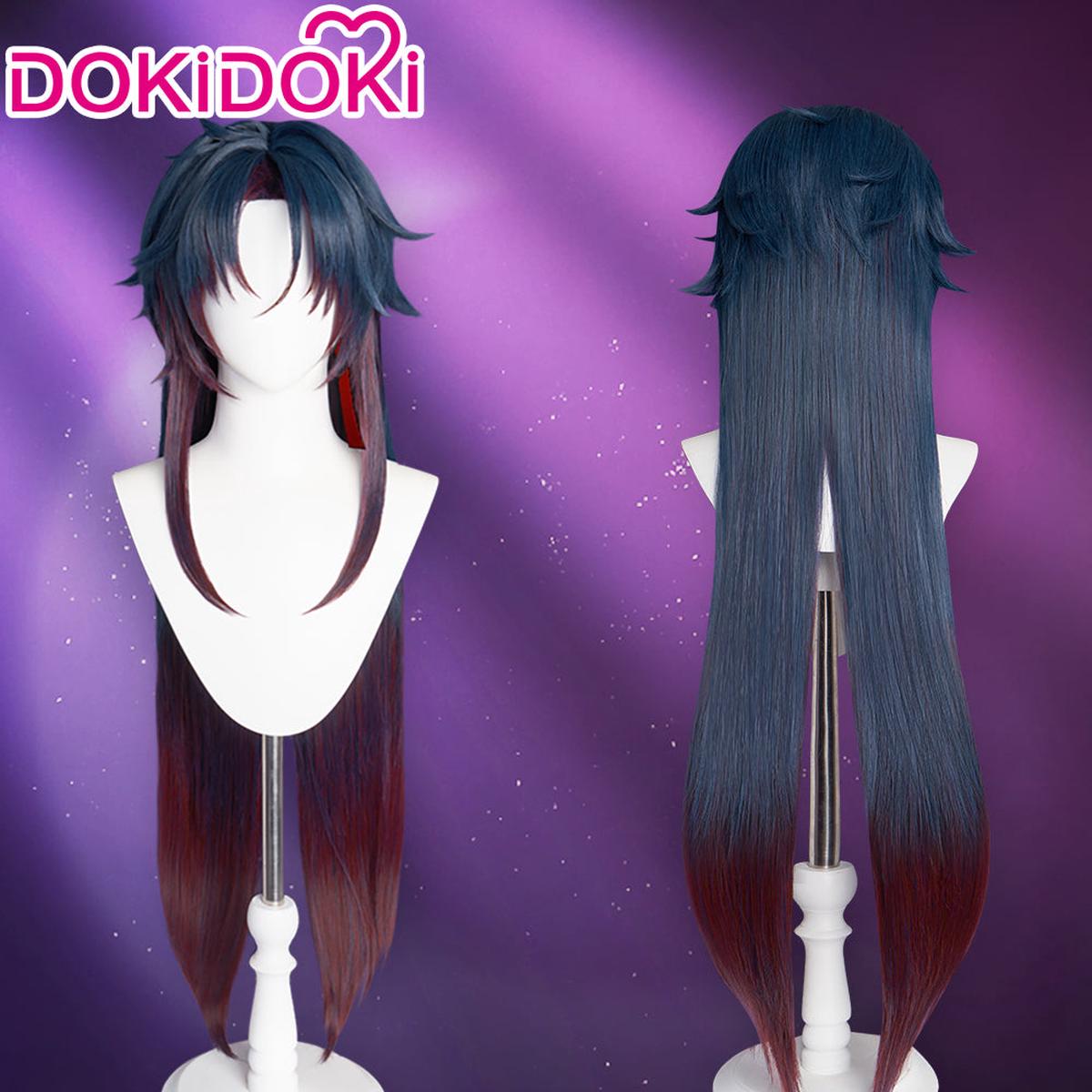 Ready For ShipDokiDoki Game Honkai Star Rail CosplayBlade Wig Long Straight Red Blue HairWefts Earring