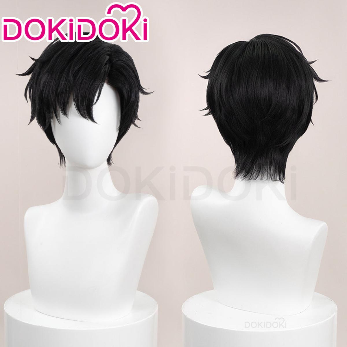 Front LaceDokiDoki Anime Far Beyond the World Cosplay Gu Shiye Wig Short Straight Black Hair Gushiye