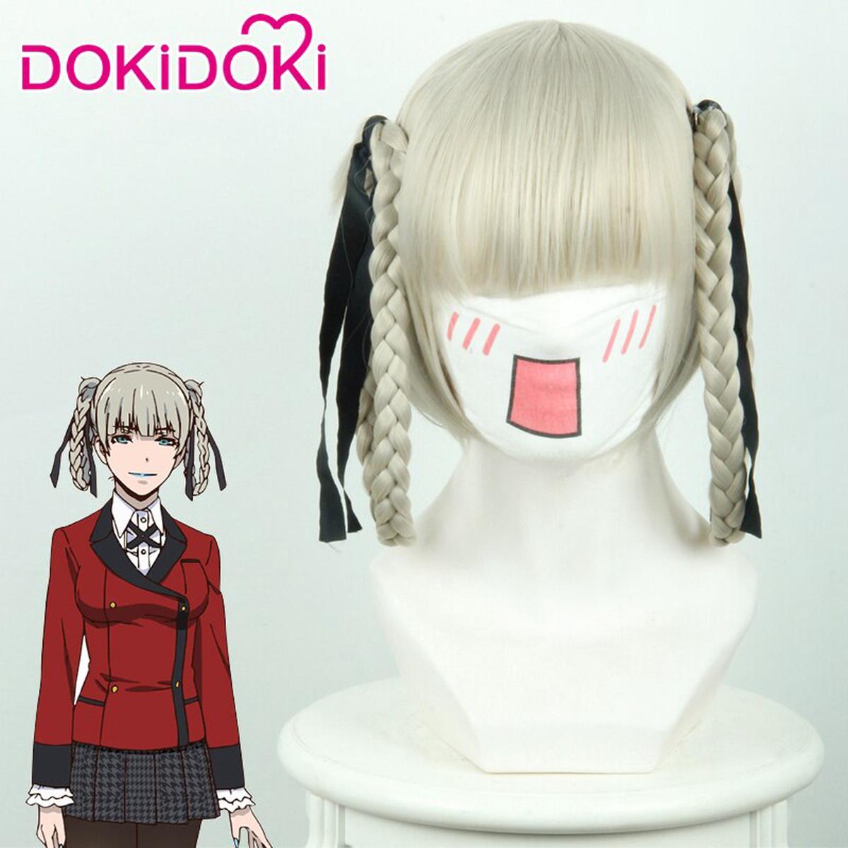 In StockDokiDoki Anime Cosplay Wig Gloden Heat Resistant Hair Kakegurui Cosplay Wig Halloween