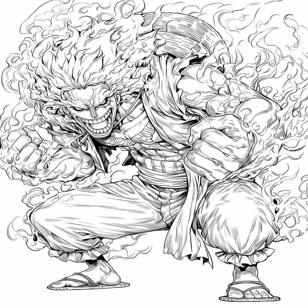 Dynamic One Piece Character Coloring Page Unleash Your Creativity