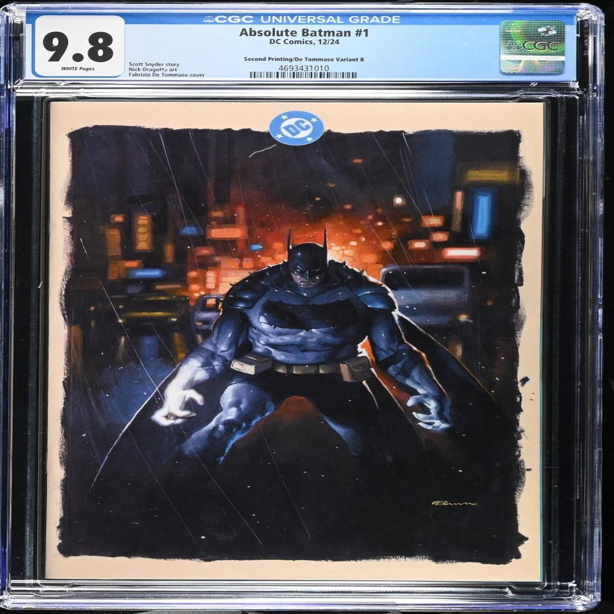 Absolute Batman #1 Diamond UK Fabrizio De Tommaso Full Bleed Virgin Var CGC 9.8
