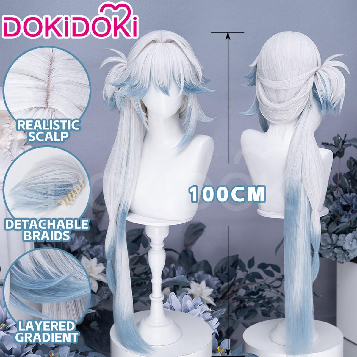 DokiDoki Game Honkai Star Rail Cosplay Yao Guang Gradient Wig Long Straight White Blue Hair Yaoguang Planarcadia