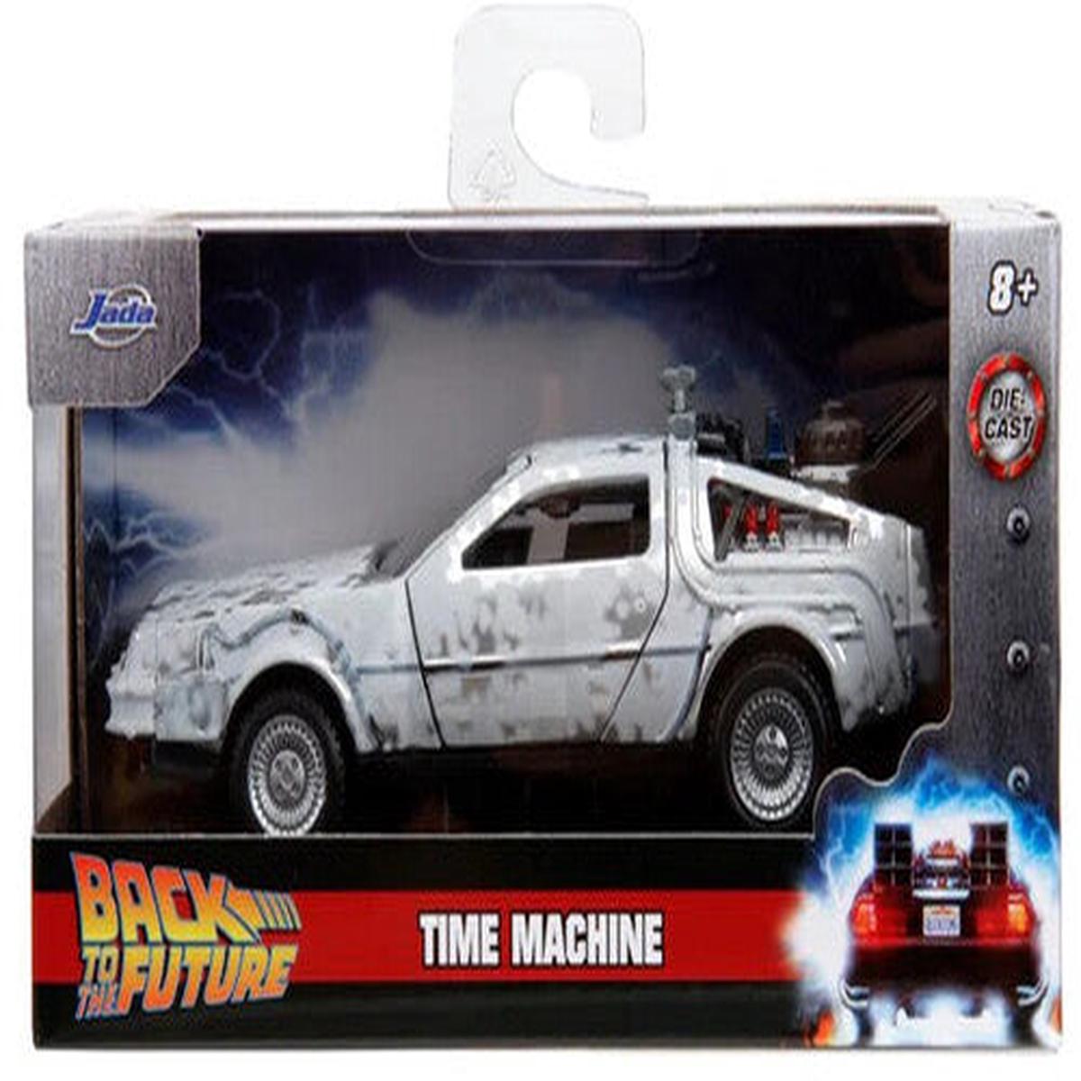 Back to the Future die-cast 132 scale Hollywood Rides DeLorean Time Machine (Frost Covered)